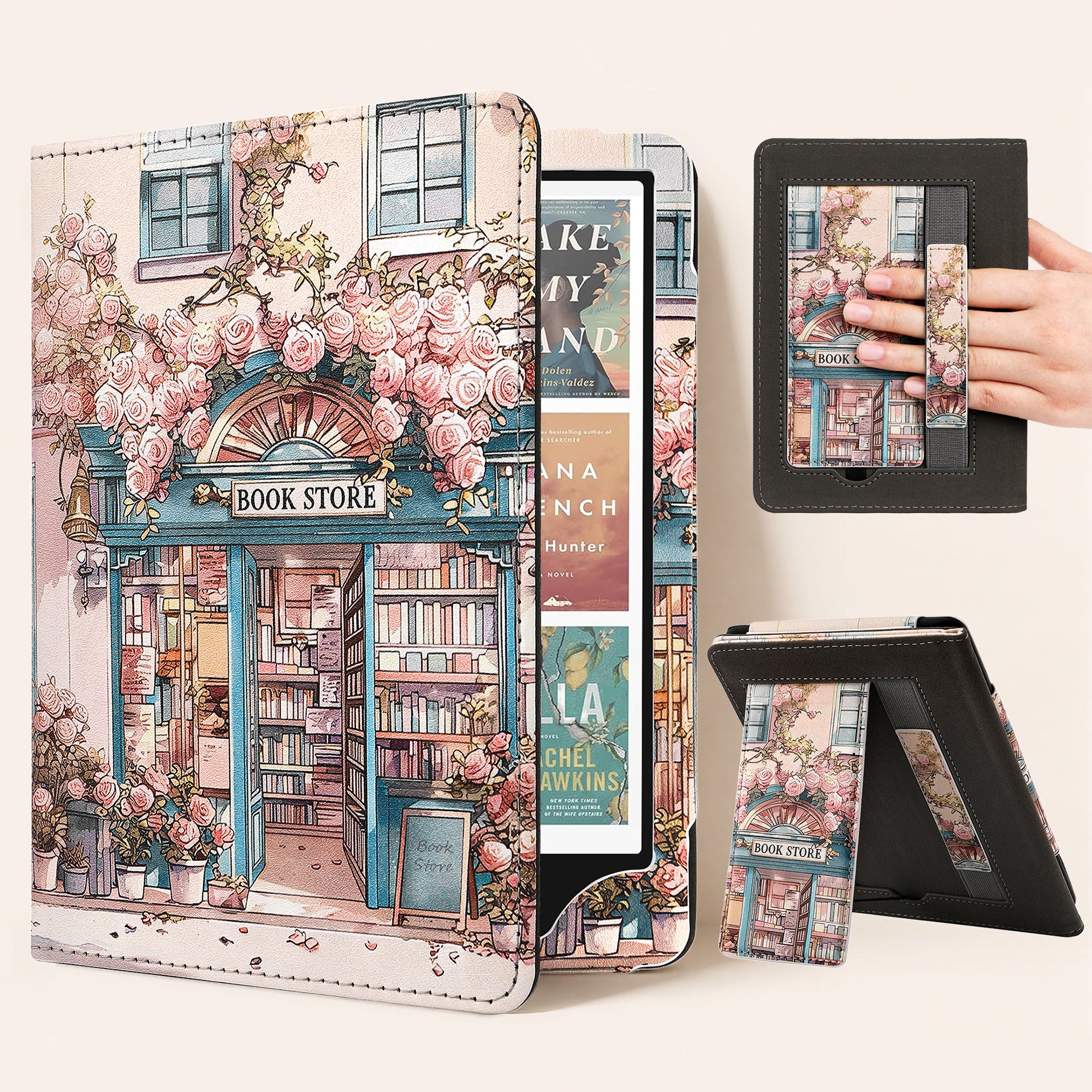 Classic Pattern Kindle Case with Stand & Hand Strap