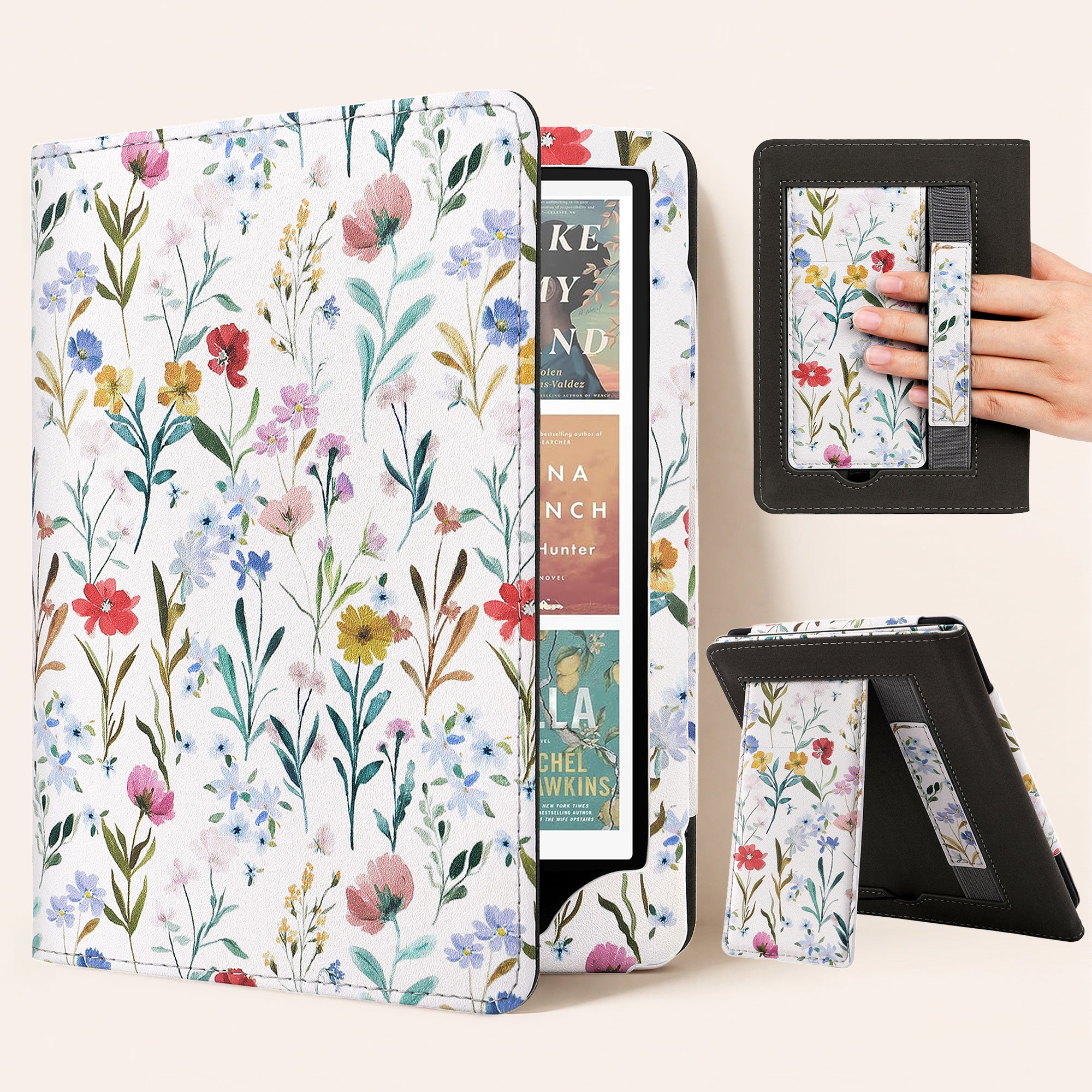 Classic Pattern Kindle Case with Stand & Hand Strap